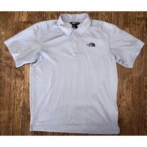 The North Face Mens Polo Shirt Gray M Short Sleeve Flash dry